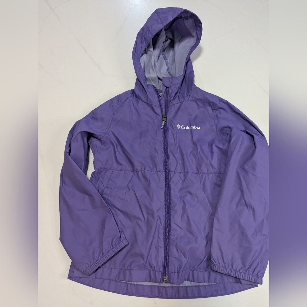 Columbia Jacket XS Girls (6/6X) Purple Windbreaker Jacket Hooded